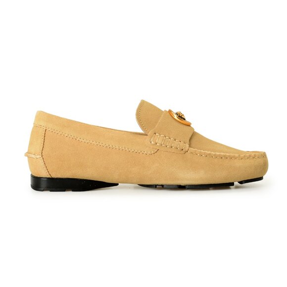 Versace Men\'s 100% Suede Leather Gold Medusa Driver Loafers Shoes US 8 IT 41 main image 6
